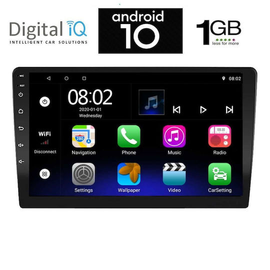 Digital IQ Car Audio System 2 DIN (Bluetooth/USB/WiFi/GPS/Apple CarPlay/Android Auto) with 10" Touch Screen