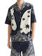 Short Sleeve Shirt In Wide Line Black