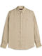 Long Sleeve Linen Shirt Brown