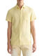 Seasonal Core Short Sleeve Linen Shirt in Regular Fit Yellow