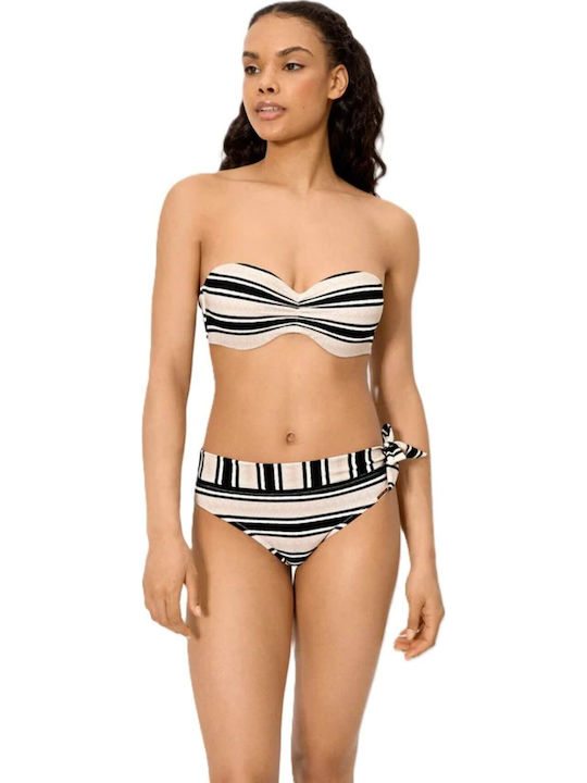 Set Bikini Push Up Striped Beige