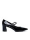 Lackleder Pumps mit Riemchen Schwarze