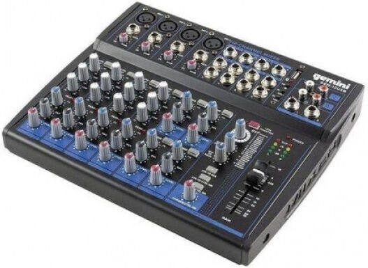 Gemini GEM-12USB Αυτοενισχυόμενος Αναλογικός Μίκτης 12 Καναλιών & Bluetooth