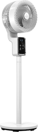MPM Стоящ Вентилатор 50W Диаметър На Вентилатора 17cm С Дистанционно Бял