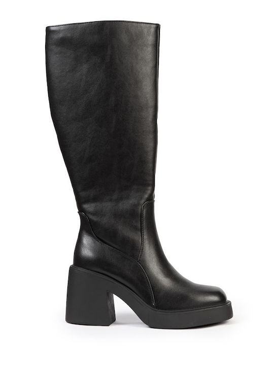Damenstiefel mit Hochhack Schwarz TW B23306-26 Schwarz