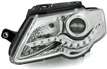 Φανάρια Εμπρός Vw Passat 3c 2005-2010 Led Chrome Λάμπες Η1 Σετ 2τμχ