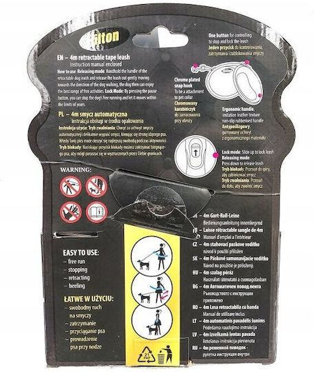 Hilton Foldable Dog Leash Lead Strap In White Colour 4m Up To 20kg