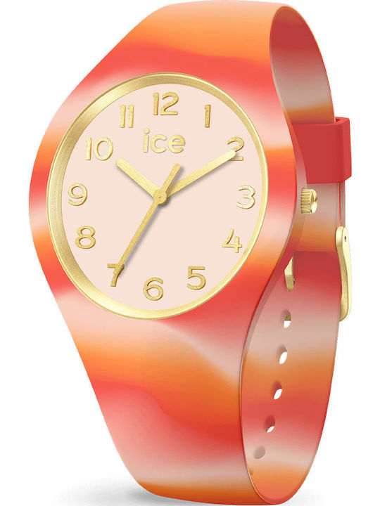 Ice Damenuhr 28mm Batterie mit Orange Gummi Armband