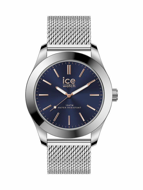 Ice Γυναικείο Ρολόι 40mm Μπαταρίας με Ασημί Μεταλλικό Μπρασελέ