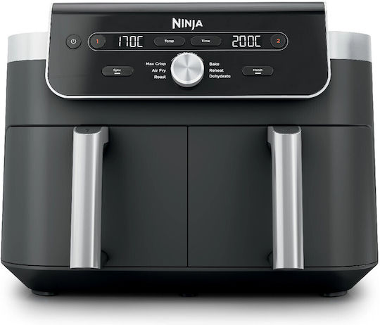 Ninja DualZone XL Friteuză cu Aer cu Două Coșuri Detașabile 9.5l Gri
