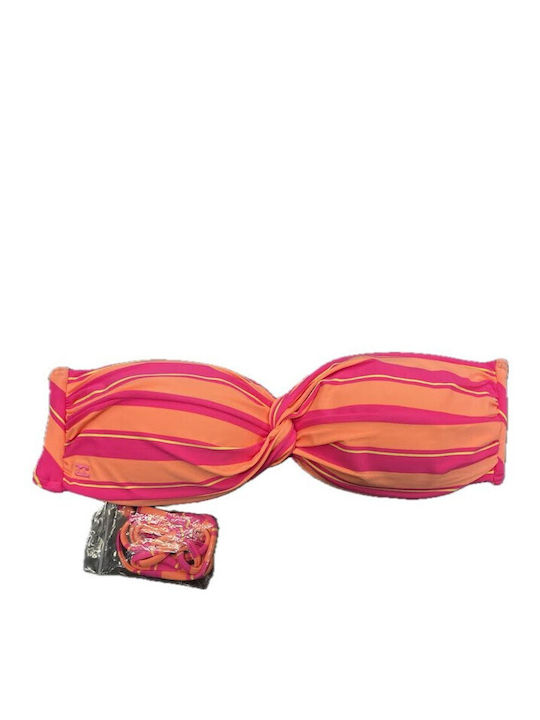 Sommer Trägerloses Bikinioberteil Hot Pink