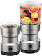 Cheffinger Mini Mixer 300w 2 In 1 Rostfreier Stahl Klingen Kaffeemühle Funktion 0,35l Graue