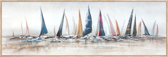 Oil Painting Boats 30x90