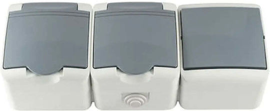 Meloplam Triple Waterproof Power Socket with Switch