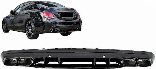 Rear Bumper Diffuser Mercedes-Benz C-Class W205 14-20 Sedan AMG 63 Look Black Tips Mercedes Benz Carner