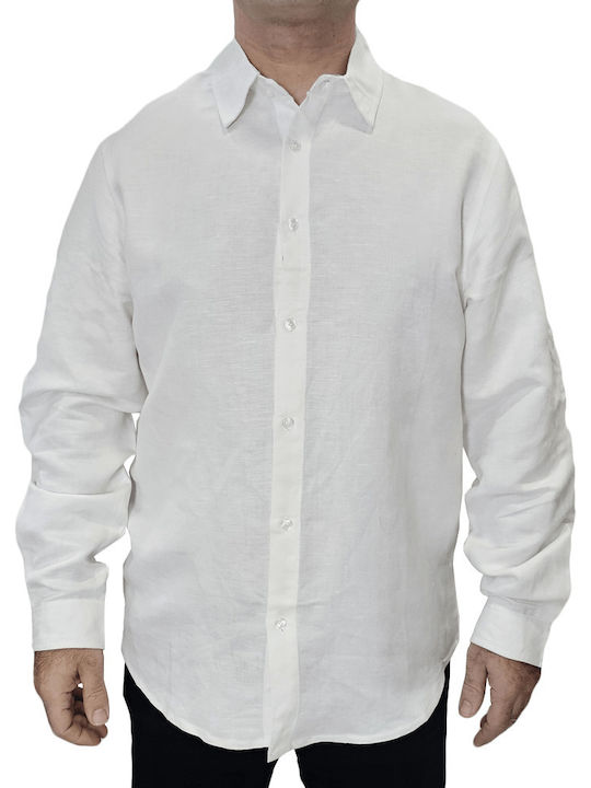 Grace Man Linen Shirt White