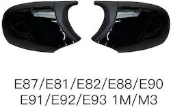 Καπάκια Καθρεφτών Bmw 1 E87 E81 E82 E88 3 E90 E91 E92 E93 M3/m4 Look Facelift Lci Μοντέλα Μαύρο Γυαλιστερό & Mat 2 Τεμάχια Bmw Cαrνεr