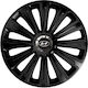 Car Wheel Hubcaps Versaco 14" Trend Rc Black Cbx 3d Metal Logo Hyundai 4 Pieces