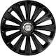 Car Wheel Hubcaps Versaco 15" Trend Rc Black Cbx 3d Metal Logo Fiat 4 Pieces
