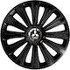 Car Wheel Hubcaps Versaco 14" Trend Rc Black Cbx 3d Metal Logo Mitsubishi 4 Pieces