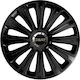 Car Wheel Hubcaps Versaco 14" Trend Rc Black Cbx 3d Metal Logo Seat 4 Pieces