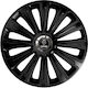 Car Wheel Hubcaps Versaco 14" Trend Rc Black Cbx 3d Metal Logo Saab 4 Pieces