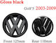 Carro 389623 Bonnet Emblem 125mm & Trunk 110mm VW Golf 5 Mk5 GTI 2003 2004 2005 2006 2007 2008 2009 Glossy Black 2 Pieces