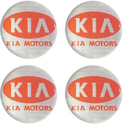 Αυτοκόλλητα Κέντρου Ζαντών Kia Σμάλτο 55mm Set 4 Τεμάχια