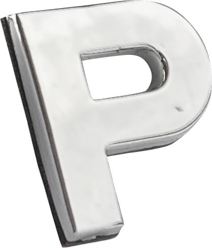 Αυτοκόλλητo Γράμμα Χρωμίου 3d ''p'' 2.7cm X 2.5cm 1 Τεμάχιο