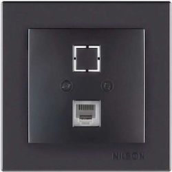 Rj45 Cat.5e Socket Black Nilson Alegra