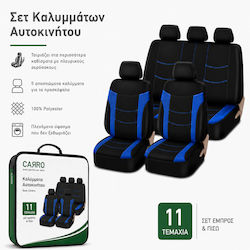 Carro 292353 Autositzbezüge Renault Clio Twingo Modus Megane Scenic Fluence Arkana Koleos Captur Kadjar Trafic Kangoo Zoe Baumwolle Material Set Vorderseite Rückseite 11 Stück Schwarz