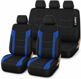 Carro 292355 Σετ Καλυμμάτων Αυτοκινήτου Seat Mii Ibiza Leon Toledo Altea Alhambra Ateca Arona Tarraco Cordoba Βαμβακερό Ύφασμα Δερματίνη Σετ Εμπρός Πίσω 11 Τεμαχίων Μαύρο
