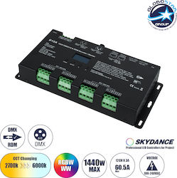 D12a Skydance Dc Dmx & Rdm Dimmer Hochgeschwindigkeitssteuerung Decoder Master 12 Kanäle Dc 12-24v 12