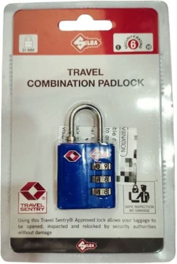 Silca Padlock Combination Shackle 31mm Blue