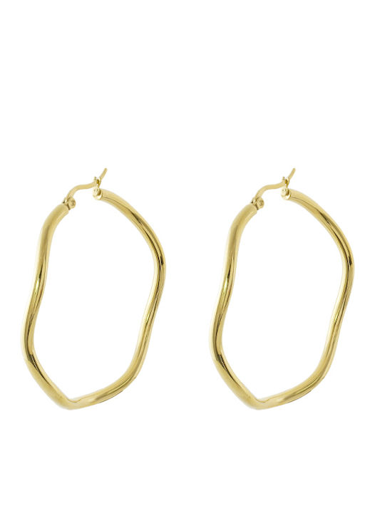 Loisir Earrings Hoops Gold Plated Steel