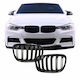 Diederichs 189825 Mask Hearts BMW 1 F20 F21 11-15 M4 Look Double Grille Black Glossy 2 Pieces