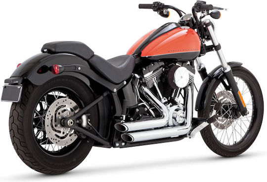 Vance & Hines Motorrad Auspuffanlagen 2 1/2" Harley Davidson Softail '12 '17 Fls Slim Flss Slim S Flstf Fat Boy Flstfs Fat Boy S Flst C Heritage Flstn Deluxe Chrom Shortshots Staggered Exh Pcx Chrom