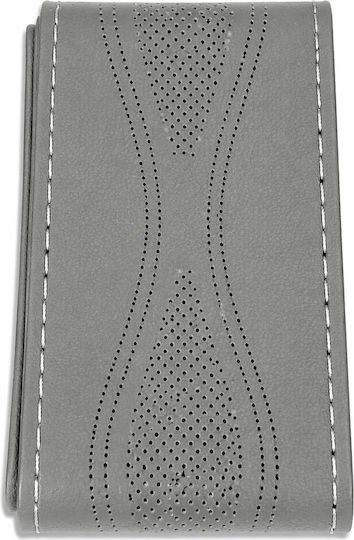 Car Steering Wheel Cover Gray Leatherette Anti-Slip Diameter 38cm Perforated Tailored