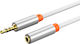 Cabletime 3,5mm Klinkenkabel mit 3,5mm Buchse Weiß 1m mit Vergoldeten Anschlüssen