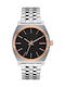 Nixon Time Teller Γυναικείο Ρολόι Μπαταρίας με Ασημί Μεταλλικό Μπρασελέ