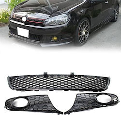 Jom Set Grilă Bara De Protecție Orificiu Proiectoare Dreapta Stânga & Grilă Centrală Vw Golf Vi 6 08-13 Gti Look Set 3 Bucăți 1l0807653-2moe