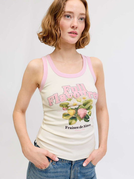 Jack & Jones Women's Cotton Sleeveless Pink Top