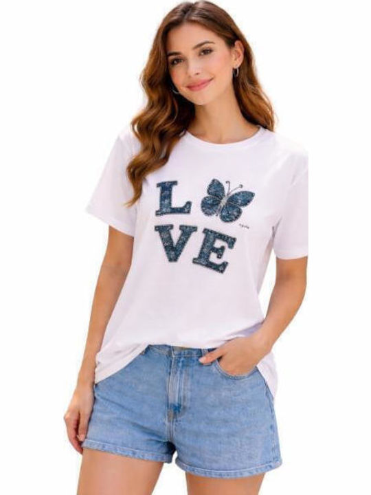 Bodymove Damen Bluse Baumwolle Weiß