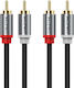 Cabletime Cablu 2x RCA de Sex Masculin - 2x RCA de Sex Masculin 2m