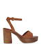 Damen Sandalen Leder Tabac Braun