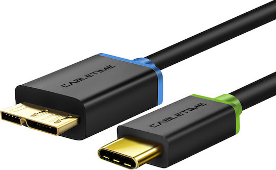 Cabletime USB 2.0 Cable USB-C Male - micro USB-B Black 1m CT-U33-CMMCBG