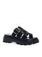 Leather Women's Flat Sandals Black