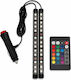 Rgb LED Innenraum-Dekorationsbeleuchtung für Autos 12V Fernbedienung 12 LEDs 2 Leisten Ambient Light Q528-c