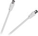 DM Pro Antenna Cable Coax Male - Coax Female White 1.5m DM-RF-1.5W 1 Piece