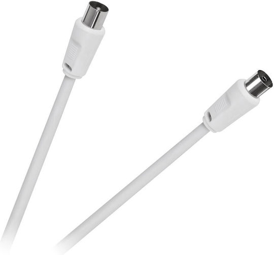 DM Pro Antenna Cable Coax Male - Coax Female White 1.5m DM-RF-1.5W 1 Piece